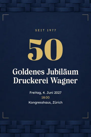 Einladung Firmenfeier, Design Nachtblau gewebt