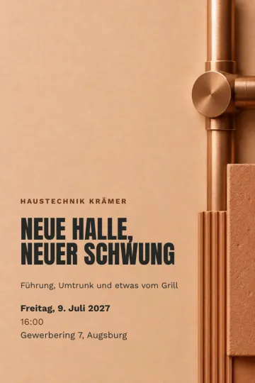 Einladung Firmenfeier, Design Kupfer und Terrakotta