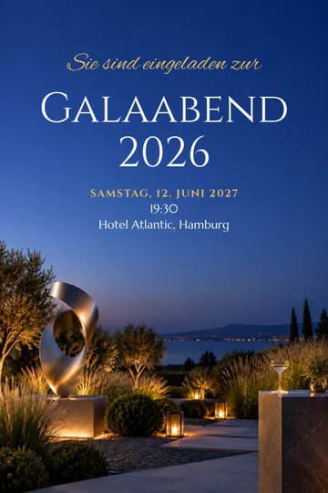 Einladung mit dem Design Skulptur in der Dämmerung
