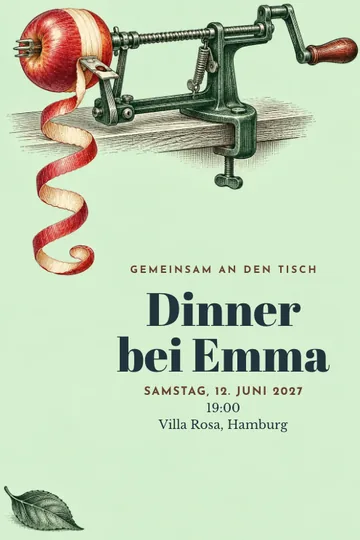 Einladung mit dem Design Der Apfelschäler