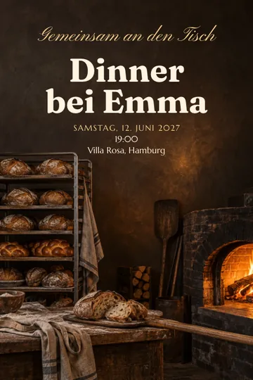 Einladung mit dem Design Bäckerei nach Ladenschluss