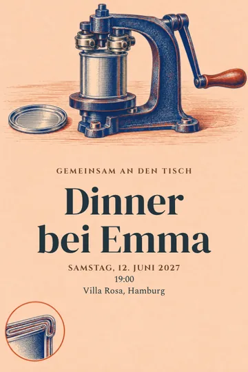 Einladung mit dem Design Konserven-Atelier