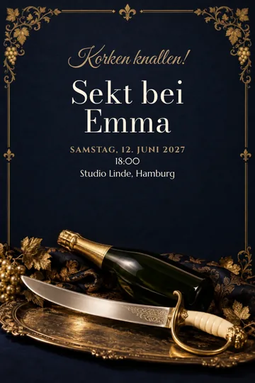 Einladung mit dem Design Festlich entkorkt