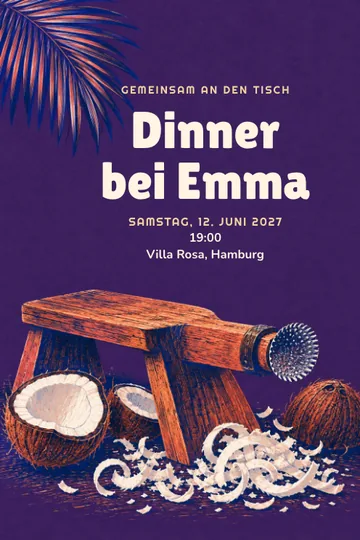 Einladung mit dem Design Kokos-Atelier