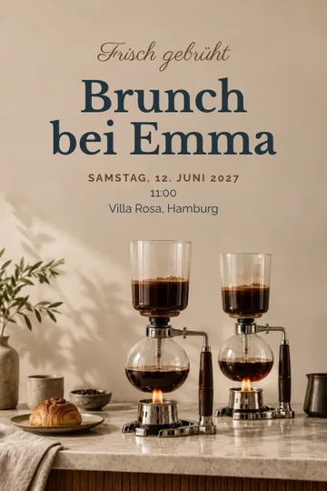 Einladung mit dem Design Siphon und Brunch