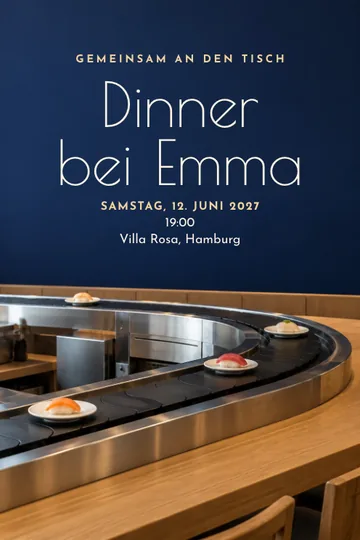 Einladung mit dem Design Am Sushiband
