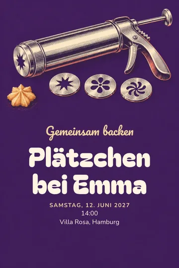 Einladung mit dem Design Kekse aus der Presse
