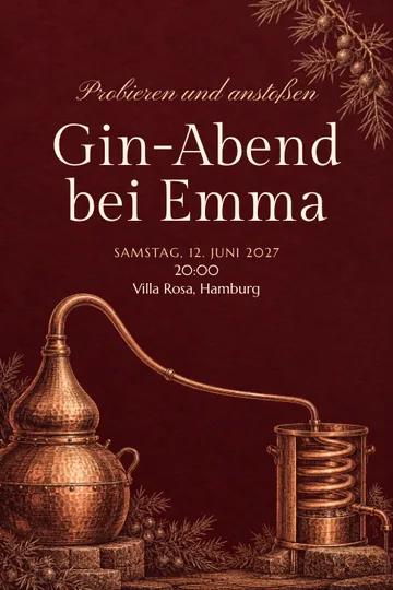 Einladung mit dem Design Am Destillierkolben