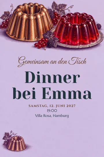 Einladung mit dem Design Kupfer und Pudding