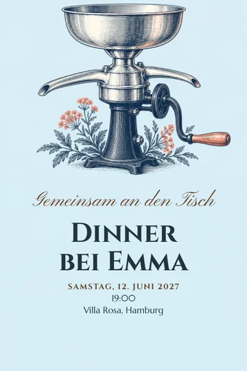 Einladung mit dem Design Von der Sahne zum Dinner
