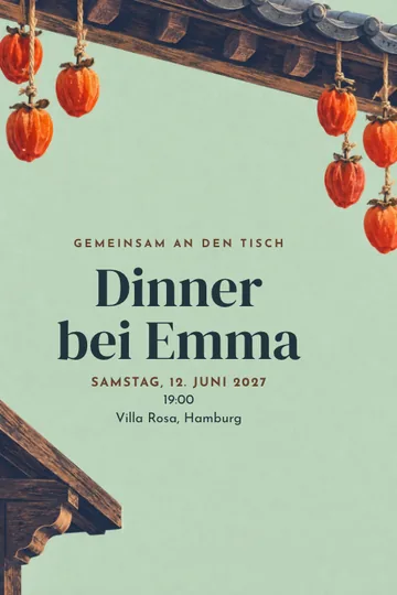 Einladung mit dem Design Früchte unter der Traufe