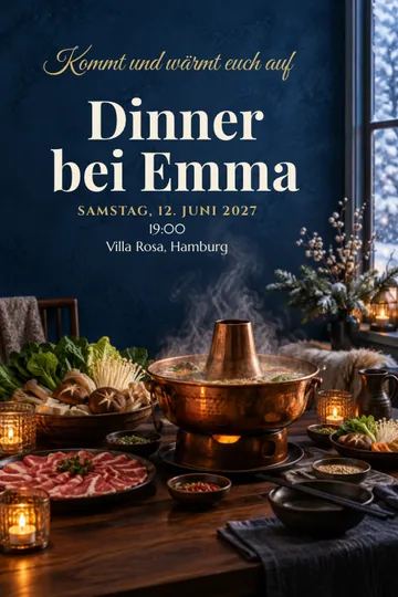 Einladung mit dem Design Winterlicher Hotpot