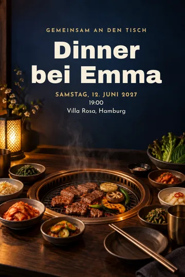 Einladung mit dem Design Koreanisches Barbecue