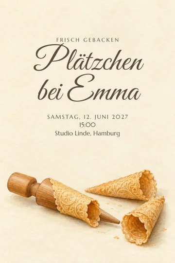 Einladung mit dem Design Knuspriges Beisammensein