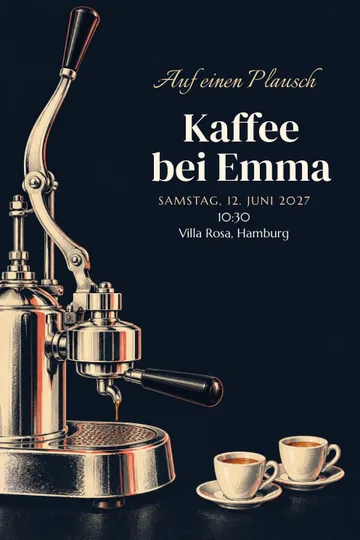 Einladung mit dem Design Espresso am Hebel
