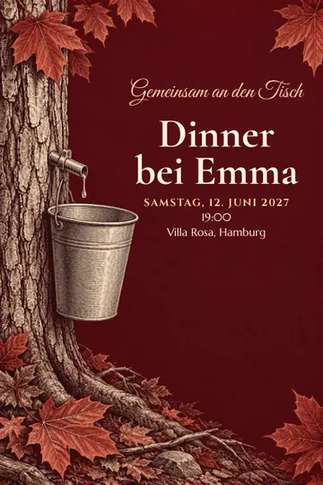 Einladung mit dem Design Ahorn-Ernte