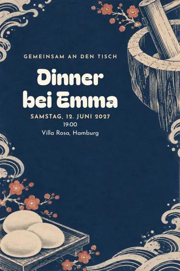 Einladung mit dem Design Mochi stampfen