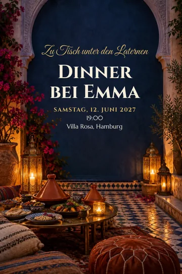 Einladung mit dem Design Marokkanischer Innenhof