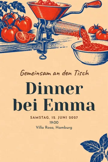 Einladung mit dem Design Passata-Atelier