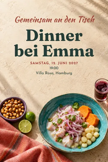 Einladung mit dem Design Peruanische Ceviche