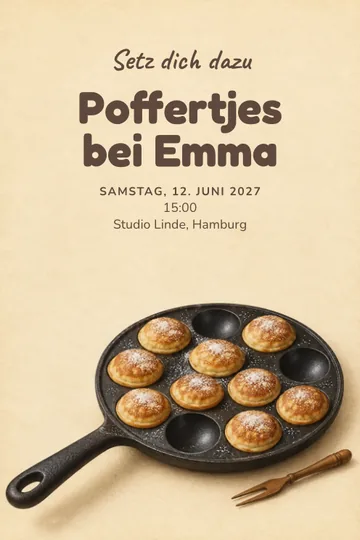 Einladung mit dem Design Poffertjesabend