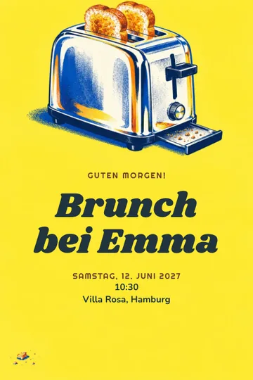 Einladung mit dem Design Toast am Tisch