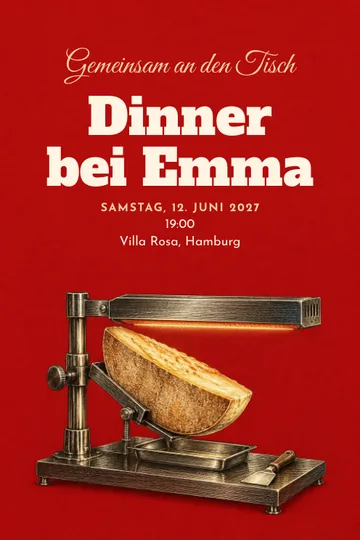 Einladung mit dem Design Am warmen Käse