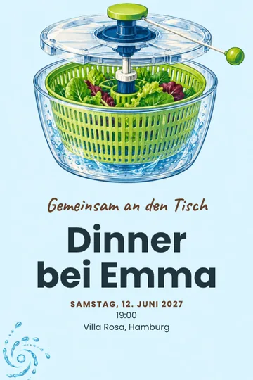 Einladung mit dem Design Knackfrisches Atelier
