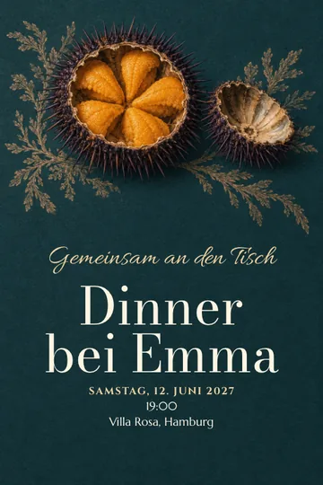 Einladung mit dem Design Gold aus dem Meer