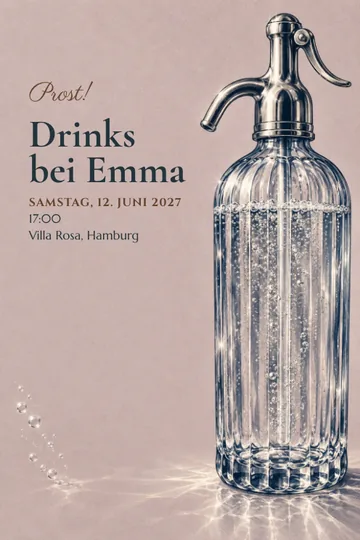 Einladung mit dem Design Ein sprudelnder Abend
