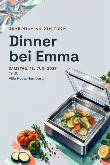 Einladung mit dem Design Sous-vide-Atelier