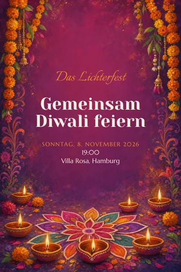 Einladung mit dem Design Diwali