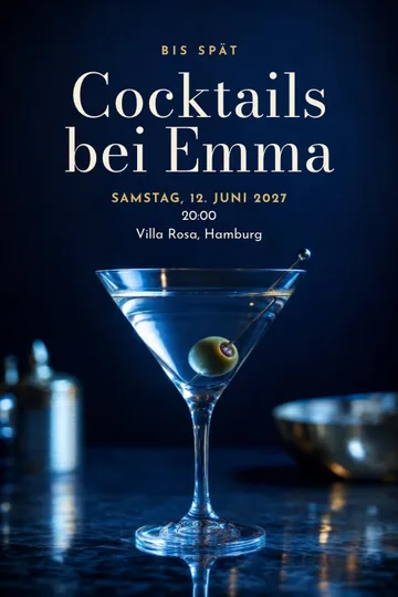 Einladung mit dem Design Midnight Martini