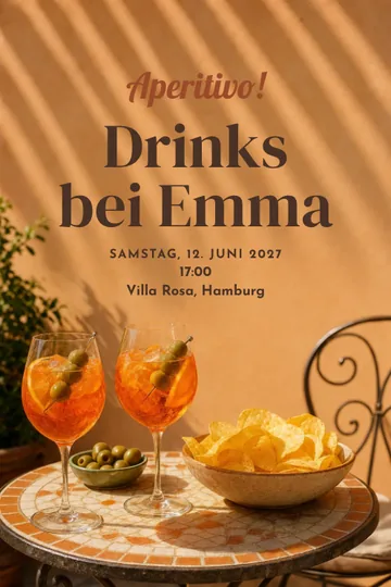 Einladung mit dem Design Sommer-Aperitivo