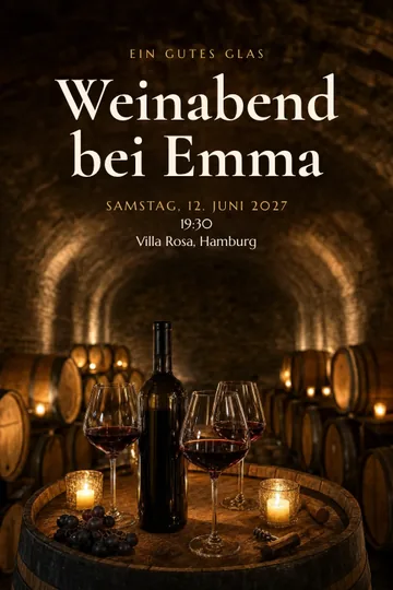 Einladung mit dem Design Weinprobe