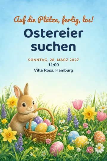 Einladung mit dem Design Ostereiersuche
