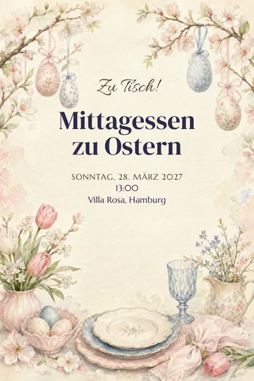 Einladung mit dem Design Frühlingstafel