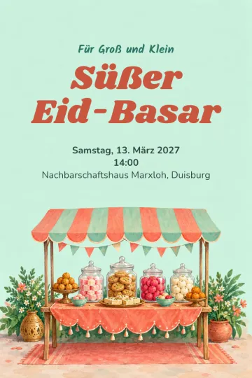 Einladung Feiertage, Design Süßigkeitenstand