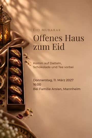 Einladung Feiertage, Design Gefüllte Schokodatteln