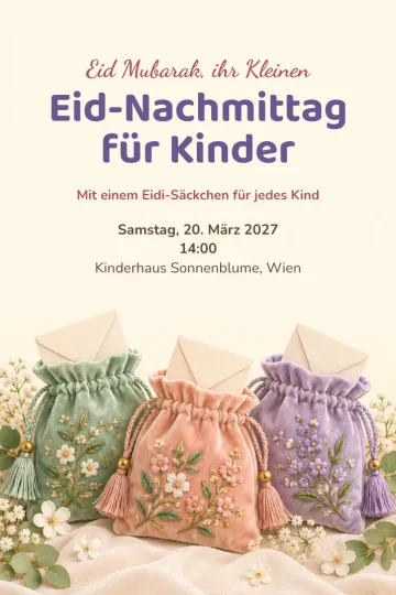 Einladung Feiertage, Design Bestickte Eidi-Beutel