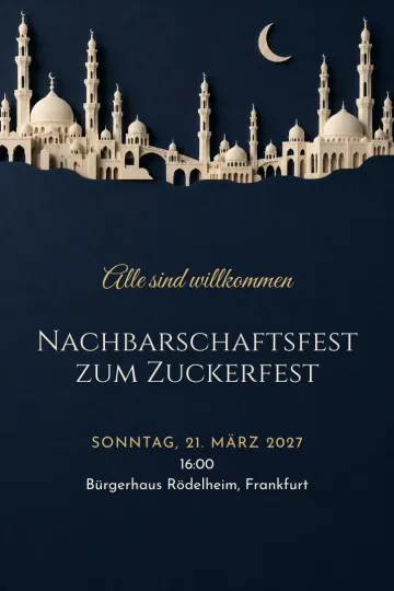 Einladung Feiertage, Design Minarette aus Papier