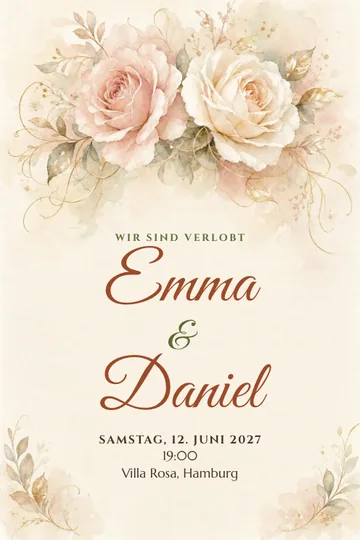 Einladung mit dem Design Unsere Geschichte