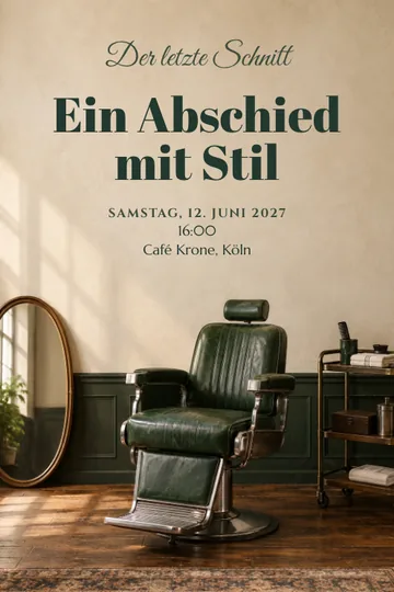 Einladung mit dem Design Der letzte Schnitt