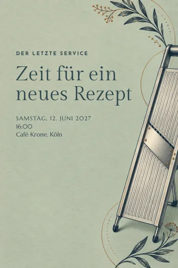 Einladung mit dem Design Koch Abschied