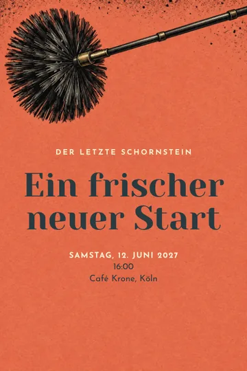 Einladung mit dem Design Schornsteinfeger Abschied