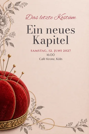 Einladung mit dem Design Kostümdesigner Abschied
