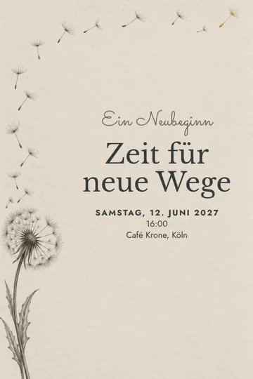 Einladung mit dem Design Raum für einen Neubeginn