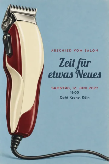 Einladung mit dem Design Friseur Abschied