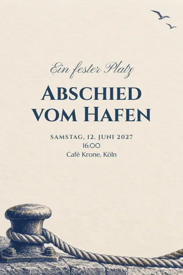 Einladung mit dem Design Ein fester Platz