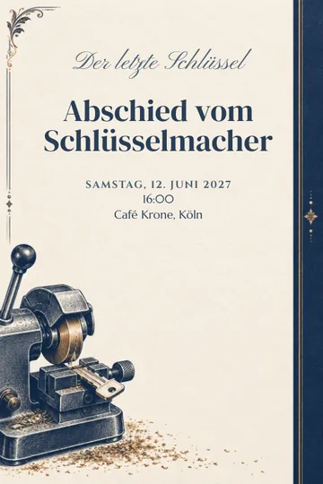 Einladung mit dem Design Der letzte Schlüssel